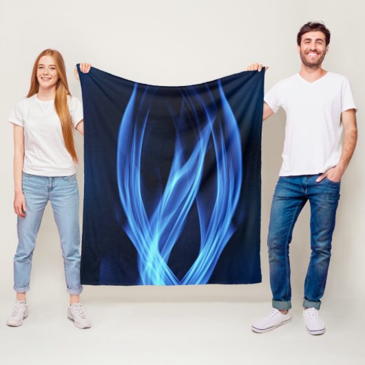 Elektrisch Blaue Wisps Organischer Fluss Fleecedecke (Beispiel)