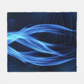 Elektrisch Blaue Wisps Organischer Fluss Fleecedecke (Vorderseite (Horizontal))