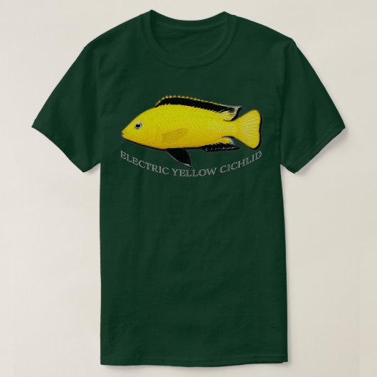 Elektrisch-gelber Cichlid T-Shirt (Design vorne)