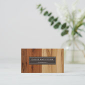 Elektrisch - Holzkörner-Look Visitenkarte (Stehend Vorderseite)