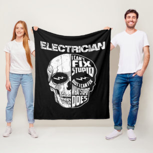 Elektrisch kann ich kein stupides Schädelgeschenk Fleecedecke