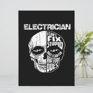 Elektrisch kann ich kein stupides Schädelgeschenk Menükarte