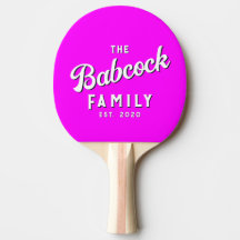 Elektrisch Retro Rosa Familienname & Jahr