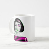 Elektrisch rosa Maus Kaffeetasse (Vorderseite Links)