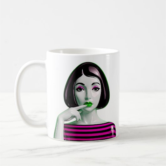 Elektrisch rosa Maus Kaffeetasse (Links)