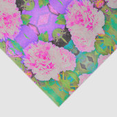 Elektrisch-rosa-Peonies im farbenfrohen Garten Seidenpapier (Ausschnitt)