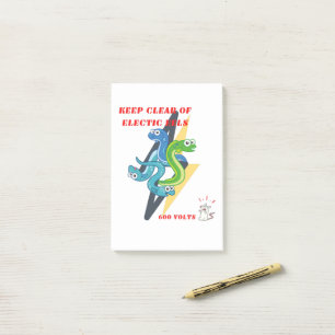 Elektrische Aale behalten Post-it Klebezettel