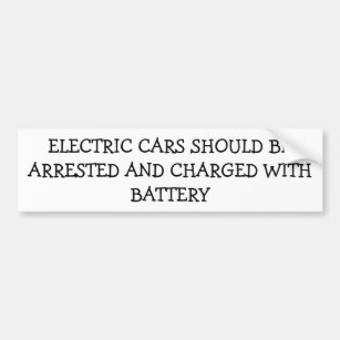 Elektrische Autos festgenommen aufgeladen mit Autoaufkleber