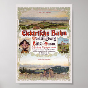 Elektrische Bahn Austria Vintage Plakat 1902