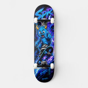 Elektrische blaue Blitz-Monster-Straßen-Skate-Art Skateboard