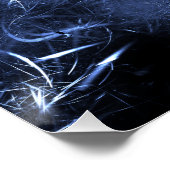 Elektrische Blaue Plasma-Fraktal-Kunst Poster (Ecke)