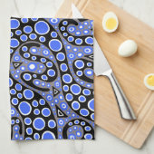 Elektrische blaue Squiggles Handtuch (Viertel Falte)