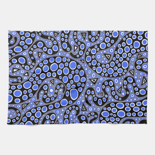 Elektrische blaue Squiggles Handtuch (Horizontal)