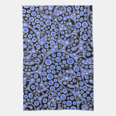 Elektrische blaue Squiggles Handtuch (Vertikal)
