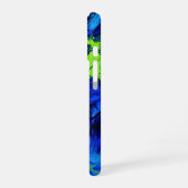 Elektrische blaue und grüne Schlaganfälle _ iPhone 16 Hülle (Linke Seite)