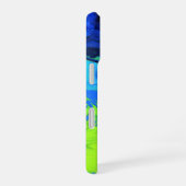 Elektrische blaue und grüne Schlaganfälle _ iPhone iPhone 16 Hülle (Rechte Seite)