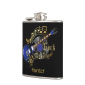 Elektrische blauer Felsen-Gitarre - Schwarzes Flachmann (Links)