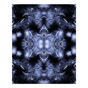 Elektrische Blitz Mandala Fraktal Kunst Poster