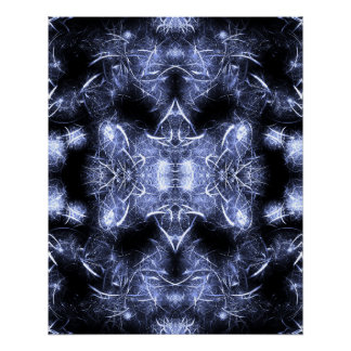 Elektrische Blitz Mandala Fraktal Kunst Poster