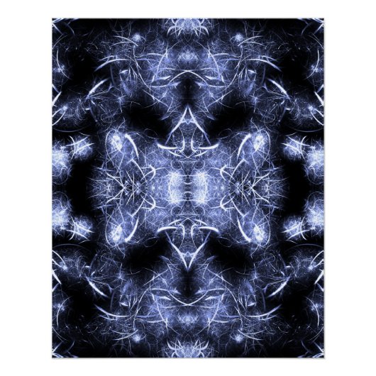 Elektrische Blitz Mandala Fraktal Kunst Poster (Vorderseite)