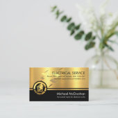 Elektrische Blitze aus Gold Visitenkarte (Stehend Vorderseite)