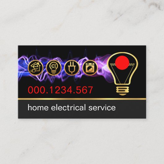 Elektrische Blitzgeräte-Power - Goldblase Visitenkarte (Vorderseite)