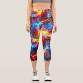 Elektrische Blitzlichtfarben Capri Leggings (Vorderseite)