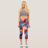 Elektrische Blitzlichtfarben Capri Leggings (Vorderseite)