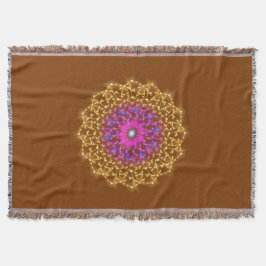 Elektrische Blume – Symmetrische Farbige Welle Decke