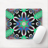 Elektrische Blütenmandala Mousepad (Mit Mouse)