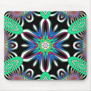 Elektrische Blütenmandala Mousepad