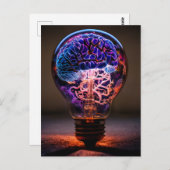 Elektrische Brain Light Bulb Postkarte (Vorne/Hinten)