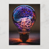 Elektrische Brain Light Bulb Postkarte (Vorderseite)