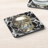 Elektrische Chrome-Skull-Untersetzer Getränkeuntersetzer (Linke Seite)
