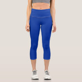 Elektrische Cobalt-Festfarbe | Klassisches Elegant Capri Leggings (Vorderseite)
