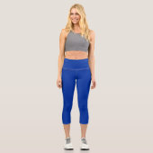 Elektrische Cobalt-Festfarbe | Klassisches Elegant Capri Leggings (Vorderseite)
