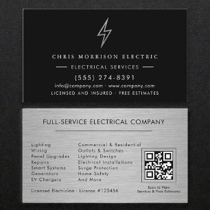 Elektrische Dienstleistungen QR-Code Professional Visitenkarte