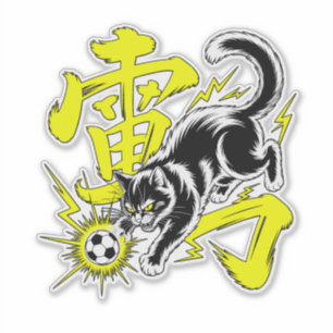 Elektrische Donnerkatze Fußball Für Laptops & Game Aufkleber