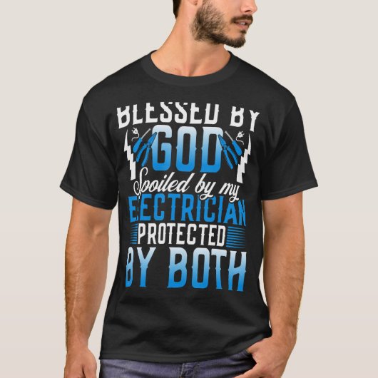 Elektrische Ehefrau Lineman Electrical Worker's Wi T-Shirt (Vorderseite)