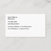 Elektrische einzigartige Visitenkarten Visitenkarte (Rückseite)