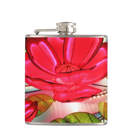 Elektrische Eleganz in Rosa Flachmann (Vorderseite)
