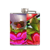 Elektrische Eleganz in Rosa Flachmann (Rückseite)