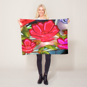 Elektrische Eleganz in Rosa Fleecedecke