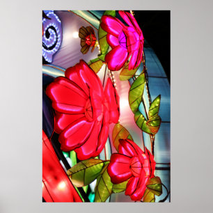 Elektrische Eleganz in Rosa Poster