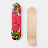 Elektrische Eleganz in Rosa Skateboard (Vorderseite)