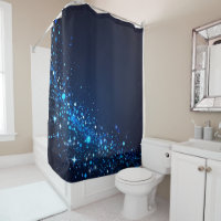 Elektrische Eleganz: Neon Blue Glitzern Bad