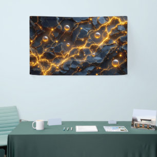 Elektrische Energie Abstrakt mit goldenem Blitz Banner