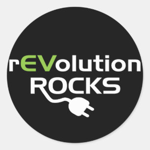 Elektrische Fahrzeug-Felsen - EV Runder Aufkleber