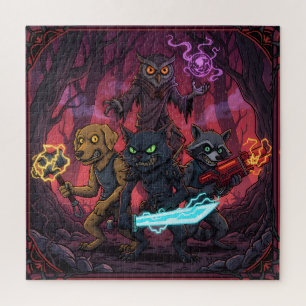 Elektrische Fantasy-Tierkrieger-Kunst Puzzle