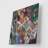 Elektrische Farben Fiery Steed Carousel Pferdekuns Quadratische Wanduhr (Winkel)